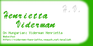 henrietta viderman business card